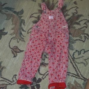 2 Girl's Christmas Overalls
